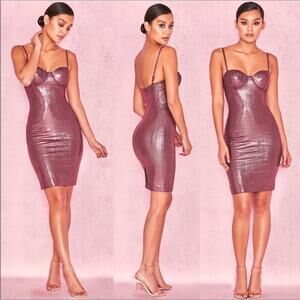 NWT House Of CB Samira Bodycon Metallic Dress Size Small